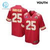 Clyde Edwardshelaire 25 Kansas City Chiefs Super Bowl Lviii Patch Game Youth Jersey Red stylepulseusa 1