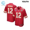 Mecole Hardman 12 Kansas City Chiefs Super Bowl Lviii Patch Game Youth Jersey Red stylepulseusa 1