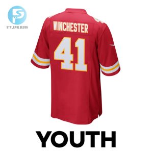 James Winchester 41 Kansas City Chiefs Super Bowl Lviii Patch Game Youth Jersey Red stylepulseusa 1 2