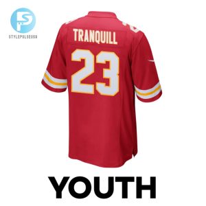 Drue Tranquill 23 Kansas City Chiefs Super Bowl Lviii Patch Game Youth Jersey Red stylepulseusa 1 2