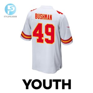 Matt Bushman 49 Kansas City Chiefs Super Bowl Lviii Patch Game Youth Jersey White stylepulseusa 1 2