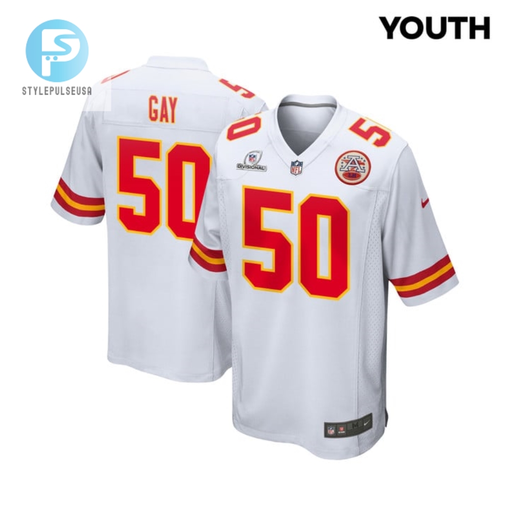 Willie Gay 50 Kansas City Chiefs Super Bowl Lviii Patch Game Youth Jersey White stylepulseusa 1