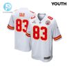 Noah Gray 83 Kansas City Chiefs Super Bowl Lviii Patch Game Youth Jersey White stylepulseusa 1