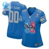 Detroit Lions Vs. Kansas City Chiefs Super Bowl Lviii Matchup Game Custom Women Jersey Blue stylepulseusa 1