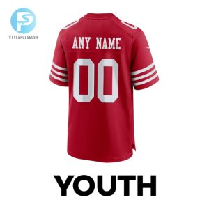 San Francisco 49Ers Vs. Kansas City Chiefs Super Bowl Lviii Matchup Game Custom Youth Jersey Scarlet stylepulseusa 1 2