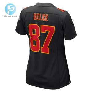 Travis Kelce 87 Kansas City Chiefs Super Bowl Lviii Fashion Game Women Jersey Carbon Black stylepulseusa 1 2