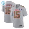 Patrick Mahomes 15 Kansas City Chiefs Super Bowl Lviii Atmosphere Fashion Game Men Jersey Gray stylepulseusa 1