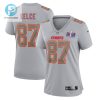 Travis Kelce 87 Kansas City Chiefs Super Bowl Lviii Atmosphere Fashion Game Women Jersey Gray stylepulseusa 1