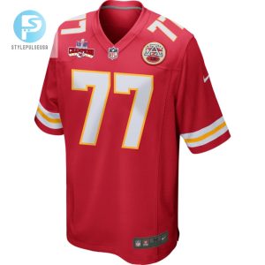 Lucas Niang 77 Kansas City Chiefs Super Bowl Lviii Champions 4 Stars Patch Game Men Jersey Red stylepulseusa 1 1