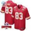 Noah Gray 83 Kansas City Chiefs Super Bowl Lviii Champions 4 Stars Patch Game Men Jersey Red stylepulseusa 1