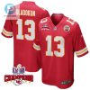 Chris Oladokun 13 Kansas City Chiefs Super Bowl Lviii Champions 4 Stars Patch Game Men Jersey Red stylepulseusa 1