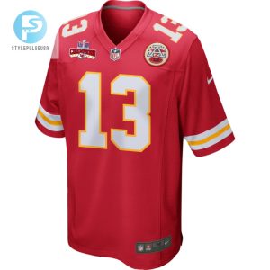 Chris Oladokun 13 Kansas City Chiefs Super Bowl Lviii Champions 4 Stars Patch Game Men Jersey Red stylepulseusa 1 1