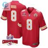 Justyn Ross 8 Kansas City Chiefs Super Bowl Lviii Champions 4 Stars Patch Game Men Jersey Red stylepulseusa 1