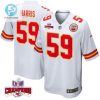 Darius Harris 59 Kansas City Chiefs Super Bowl Lviii Champions 4 Stars Patch Game Men Jersey White stylepulseusa 1