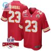 Drue Tranquill 23 Kansas City Chiefs Super Bowl Lviii Champions 4 Stars Patch Game Men Jersey Red stylepulseusa 1