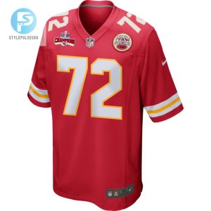 Chukwuebuka Godrick 72 Kansas City Chiefs Super Bowl Lviii Champions 4 Stars Patch Game Men Jersey Red stylepulseusa 1 1