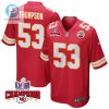 Bj Thompson 53 Kansas City Chiefs Super Bowl Lviii Champions 4 Stars Patch Game Men Jersey Red stylepulseusa 1