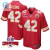 Tyree Gillespie 42 Kansas City Chiefs Super Bowl Lviii Champions 4 Stars Patch Game Men Jersey Red stylepulseusa 1