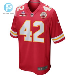 Tyree Gillespie 42 Kansas City Chiefs Super Bowl Lviii Champions 4 Stars Patch Game Men Jersey Red stylepulseusa 1 1