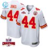 Cam Jones 44 Kansas City Chiefs Super Bowl Lviii Champions 4 Stars Patch Game Men Jersey White stylepulseusa 1