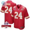 Skyy Moore 24 Kansas City Chiefs Super Bowl Lviii Champions 4 Stars Patch Game Men Jersey Red stylepulseusa 1