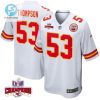 Bj Thompson 53 Kansas City Chiefs Super Bowl Lviii Champions 4 Stars Patch Game Men Jersey White stylepulseusa 1