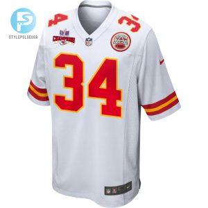 Deneric Prince 34 Kansas City Chiefs Super Bowl Lviii Champions 4 Stars Patch Game Men Jersey White stylepulseusa 1 1