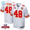 Cole Christiansen 48 Kansas City Chiefs Super Bowl Lviii Champions 4 Stars Patch Game Men Jersey White stylepulseusa 1