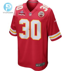 Keaontay Ingram 30 Kansas City Chiefs Super Bowl Lviii Champions 4 Stars Patch Game Men Jersey Red stylepulseusa 1 1