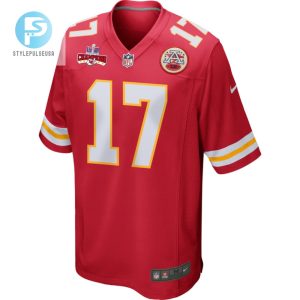 Richie James 17 Kansas City Chiefs Super Bowl Lviii Champions 4 Stars Patch Game Men Jersey Red stylepulseusa 1 1