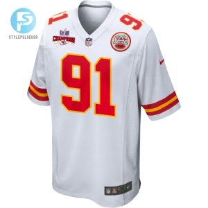 Derrick Nnadi 91 Kansas City Chiefs Super Bowl Lviii Champions 4 Stars Patch Game Men Jersey White stylepulseusa 1 1