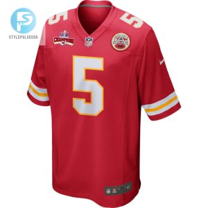 Tommy Townsend 5 Kansas City Chiefs Super Bowl Lviii Champions 4 Stars Patch Game Men Jersey Red stylepulseusa 1 1