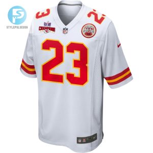 Drue Tranquill 23 Kansas City Chiefs Super Bowl Lviii Champions 4 Stars Patch Game Men Jersey White stylepulseusa 1 1