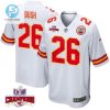 Deon Bush 26 Kansas City Chiefs Super Bowl Lviii Champions 4 Stars Patch Game Men Jersey White stylepulseusa 1