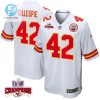 Tyree Gillespie 42 Kansas City Chiefs Super Bowl Lviii Champions 4 Stars Patch Game Men Jersey White stylepulseusa 1