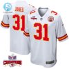 Nic Jones 31 Kansas City Chiefs Super Bowl Lviii Champions 4 Stars Patch Game Men Jersey White stylepulseusa 1