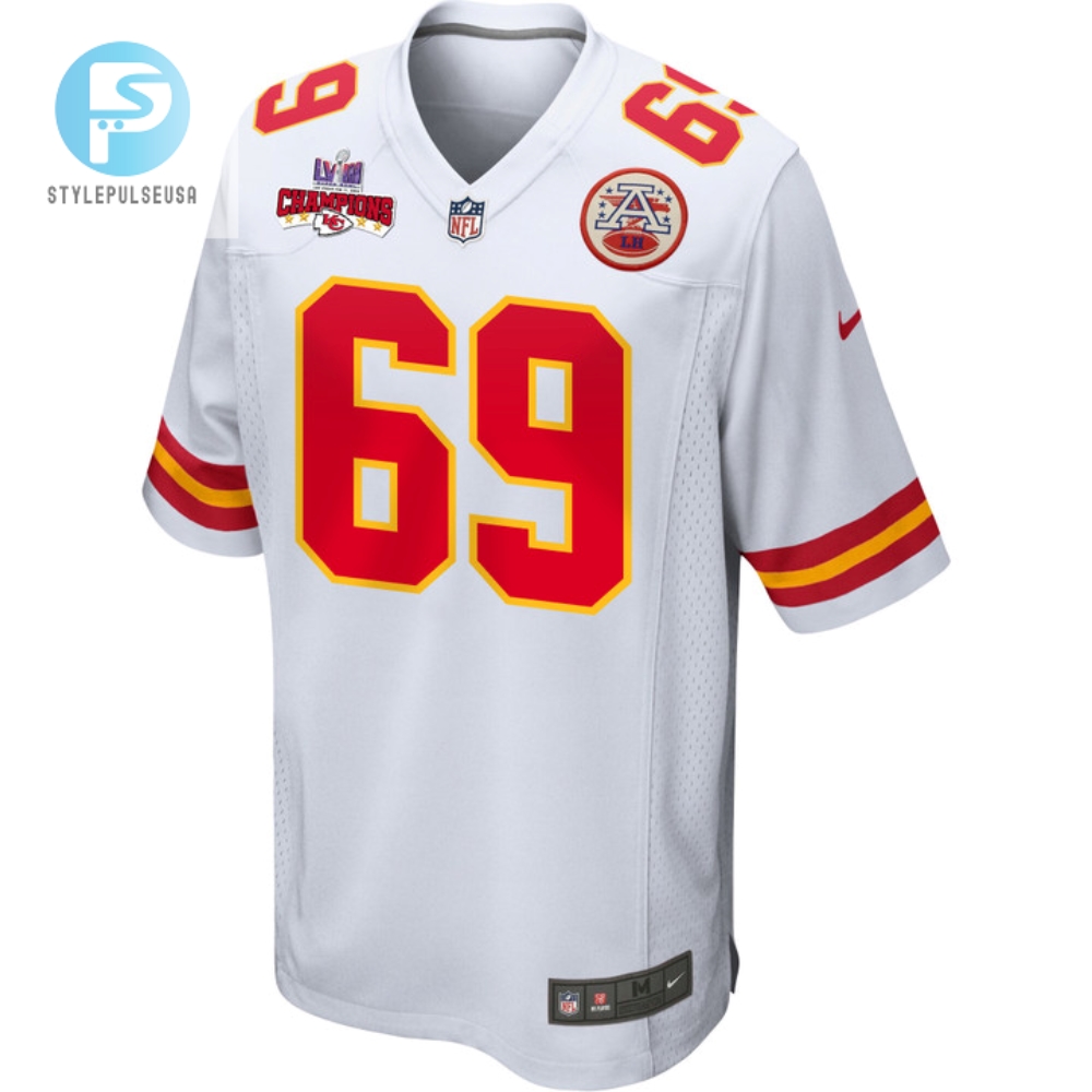 Mike Pennel 69 Kansas City Chiefs Super Bowl Lviii Champions 4 Stars Patch Game Men Jersey  White 