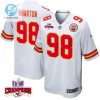 Tershawn Wharton 98 Kansas City Chiefs Super Bowl Lviii Champions 4 Stars Patch Game Men Jersey White stylepulseusa 1