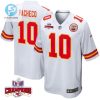 Isiah Pacheco 10 Kansas City Chiefs Super Bowl Lviii Champions 4 Stars Patch Game Men Jersey White stylepulseusa 1