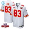 Noah Gray 83 Kansas City Chiefs Super Bowl Lviii Champions 4 Stars Patch Game Men Jersey White stylepulseusa 1