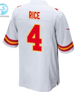 Rashee Rice 4 Kansas City Chiefs Super Bowl Lviii Champions 4 Stars Patch Game Men Jersey White stylepulseusa 1 2