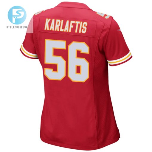 George Karlaftis 56 Kansas City Chiefs Super Bowl Lviii Champions 4 Stars Patch Game Women Jersey Red stylepulseusa 1 2