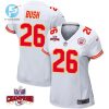 Deon Bush 26 Kansas City Chiefs Super Bowl Lviii Champions 4 Stars Patch Game Women Jersey White stylepulseusa 1