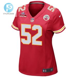 Creed Humphrey 52 Kansas City Chiefs Super Bowl Lviii Champions 4 Stars Patch Game Women Jersey Red stylepulseusa 1 1