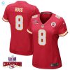 Justyn Ross 8 Kansas City Chiefs Super Bowl Lviii Champions 4 Stars Patch Game Women Jersey Red stylepulseusa 1