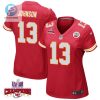 Nazeeh Johnson 13 Kansas City Chiefs Super Bowl Lviii Champions 4 Stars Patch Game Women Jersey Red stylepulseusa 1