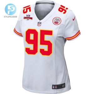 Chris Jones 95 Kansas City Chiefs Super Bowl Lviii Champions 4 Stars Patch Game Women Jersey White stylepulseusa 1 1