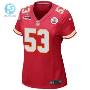 Bj Thompson 53 Kansas City Chiefs Super Bowl Lviii Champions 4 Stars Patch Game Women Jersey Red stylepulseusa 1 1