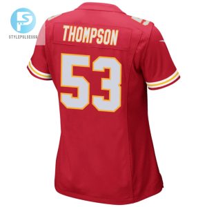 Bj Thompson 53 Kansas City Chiefs Super Bowl Lviii Champions 4 Stars Patch Game Women Jersey Red stylepulseusa 1 2