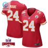 Skyy Moore 24 Kansas City Chiefs Super Bowl Lviii Champions 4 Stars Patch Game Women Jersey Red stylepulseusa 1